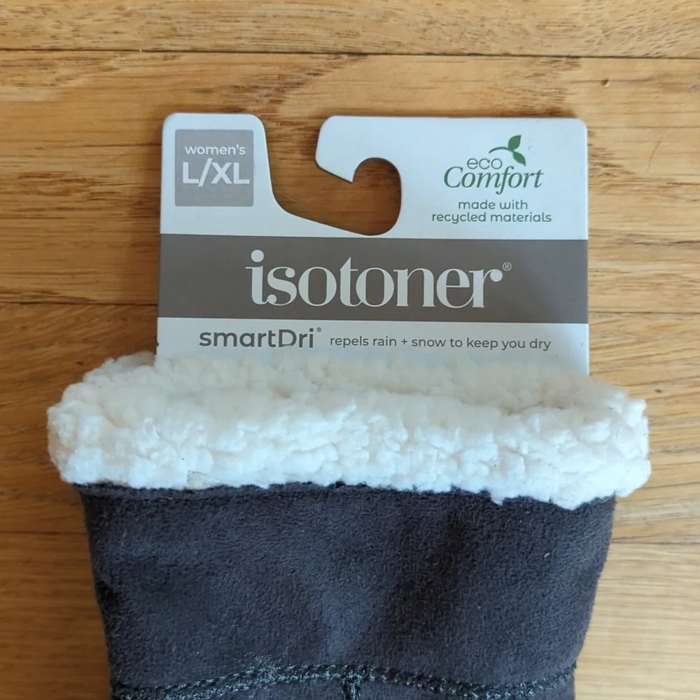 Isotoner Lead Microsuede smarTouch smartDri Sherpa Lined Gloves Size L/XL